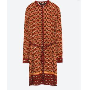 Zara bold print shirt dress